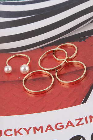 Pearl Simple Ring Set 5FBC1